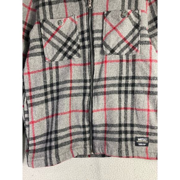 WeSC Unisex Plaid Fleece-Lined Full-Zip Shirt Jacket Size M Multicolor - Picture 7 of 11